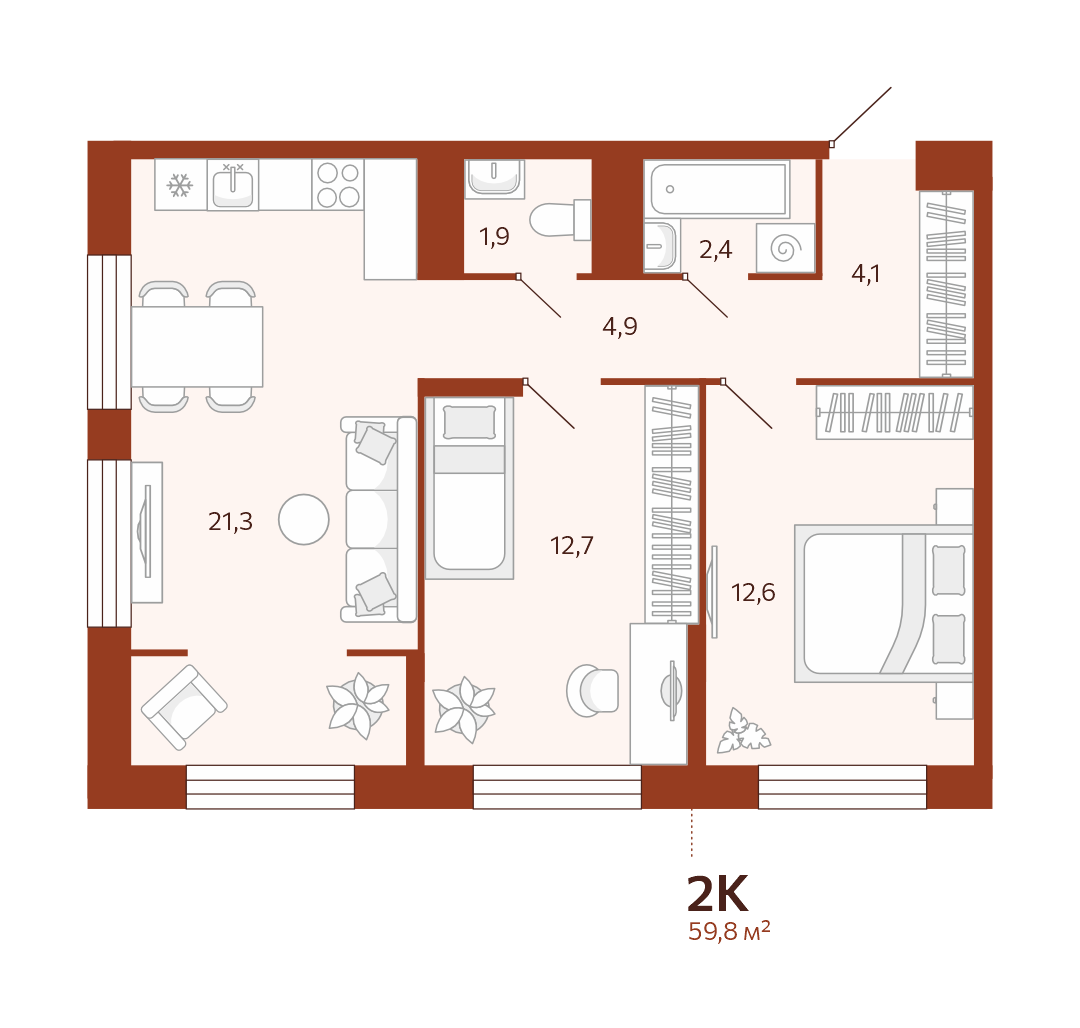 2-комнатная № 265