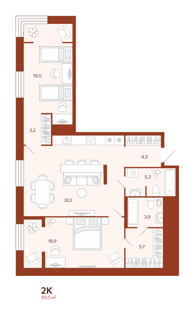 2-комнатная № 79