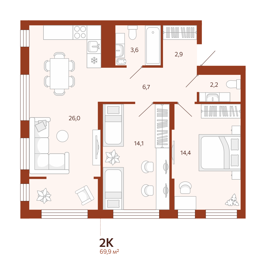 2-комнатная № 227